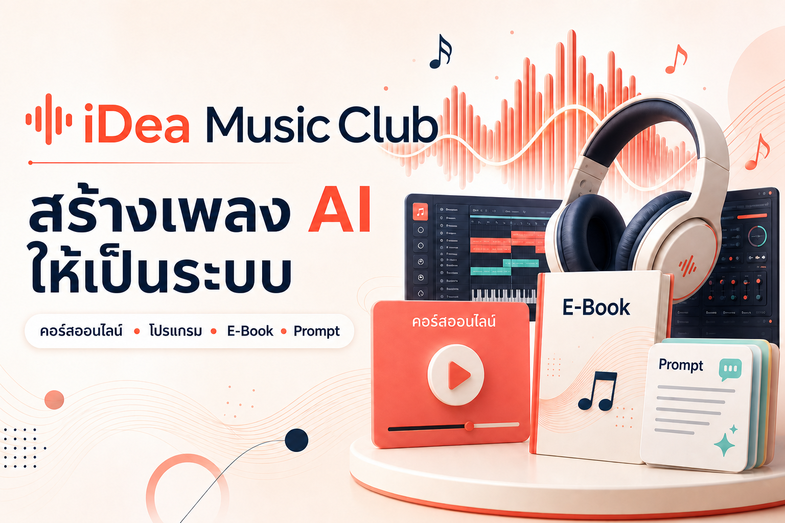 iDea Music Club สร้างเพลง AI ให้เป็นระบบ พร้อมคอร์สออนไลน์ โปรแกรม E-Book และ Prompt